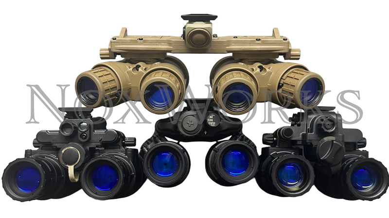 collection of panoramic and binocular night vision white background noxworks branding