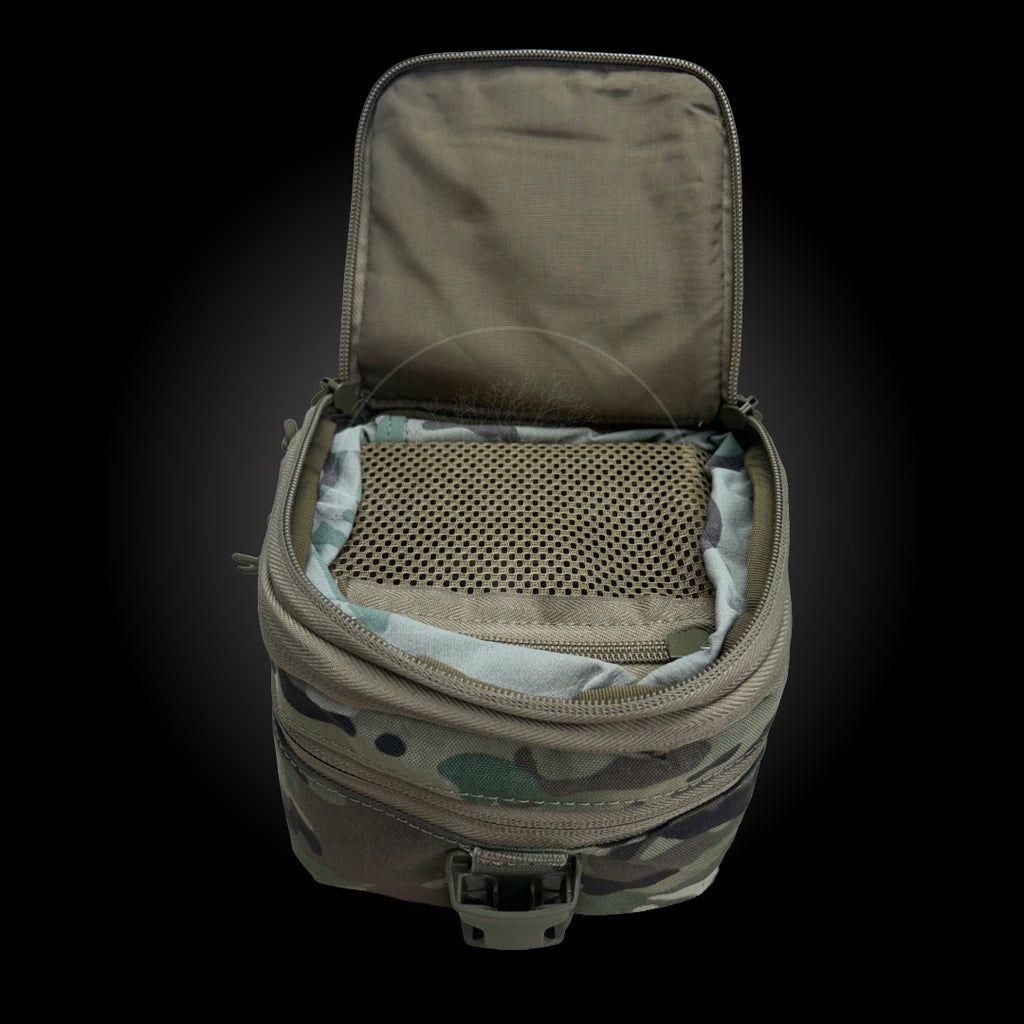 night vision pouch multicam top compartment open on a black background