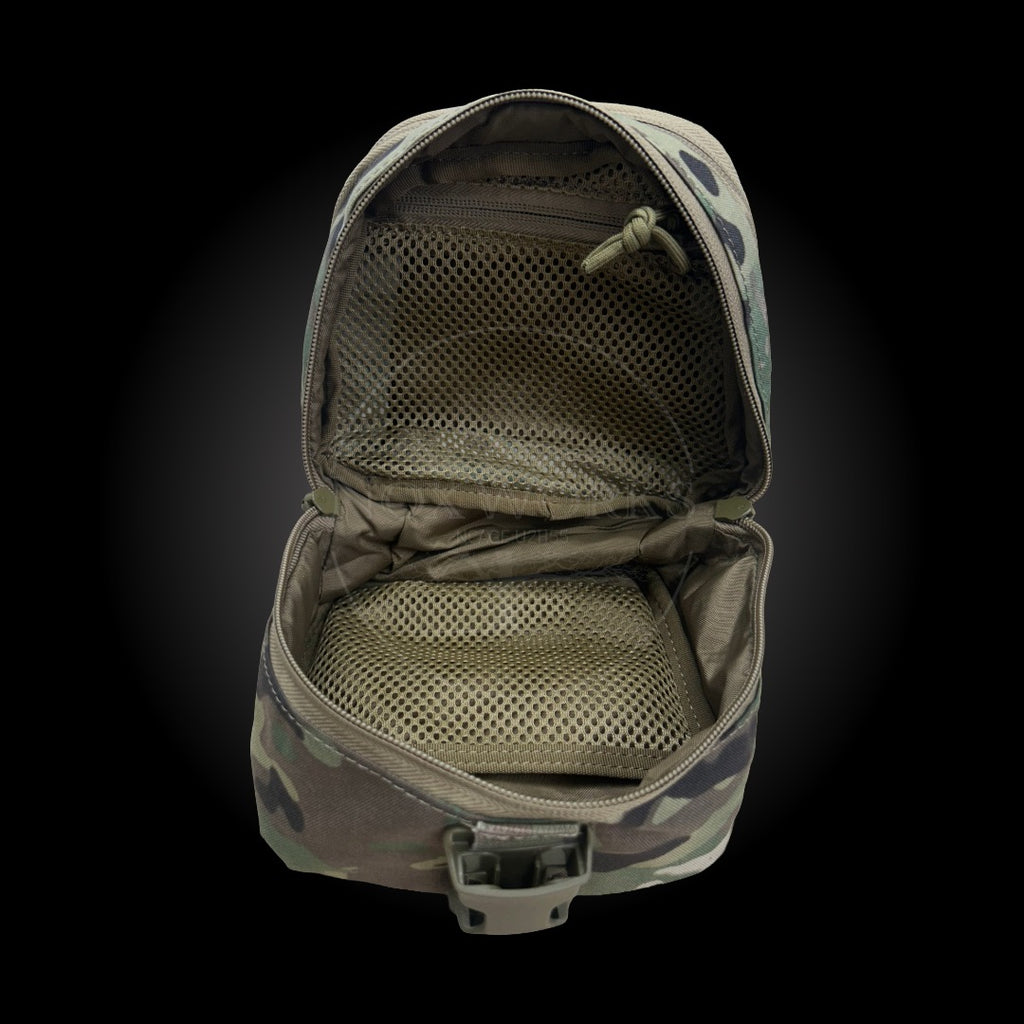 night vision pouch multicam with its lid open on a black background